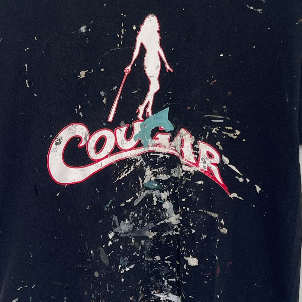Paint Spatter, Vintage, “Cougar” Mens Medium T-shirt